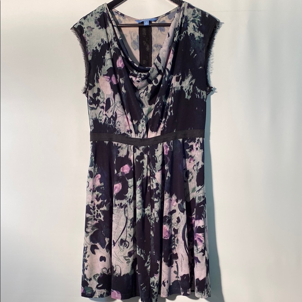 Simply Vera Vera Wang Purple and Blue Cowl Neck Mini Dress
